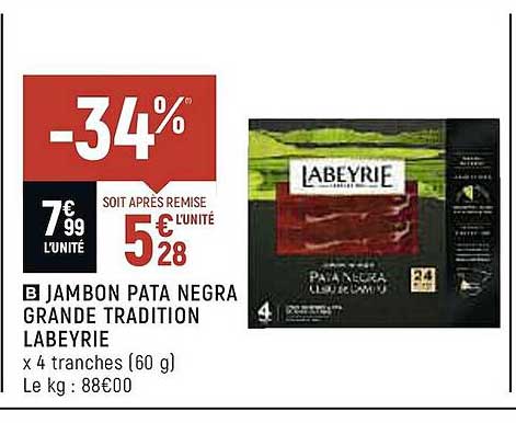 jambon pata negra grande tradition labeyrie