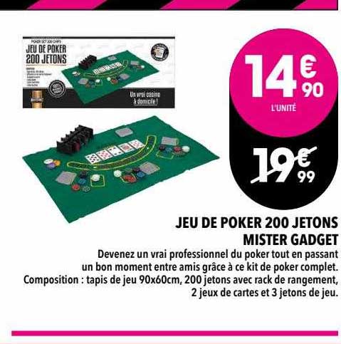 jeu de poker 200 jetons mister gadget