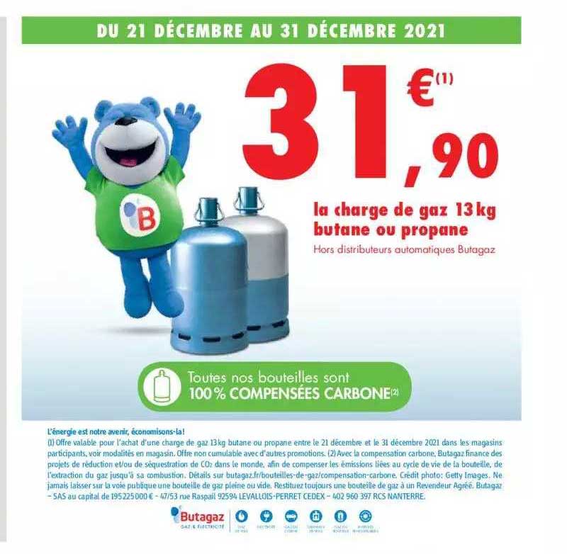 la charge de gaz 13 kg butane ou propane