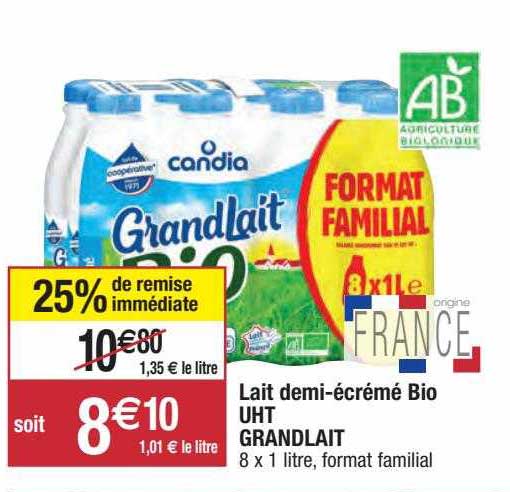 lait demi-écrémé bio uht grandlait