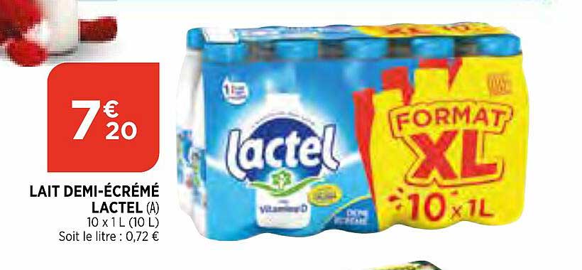 lait demi-écrémé lactel