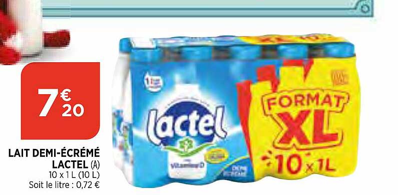 lait demi-écrémé lactel