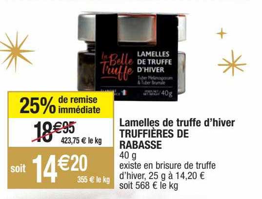 lamelles de truffe d'hiver truffières de rabasse