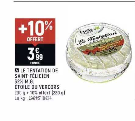 le tentation de saint-félicien 32% m.g. étoile du vercors