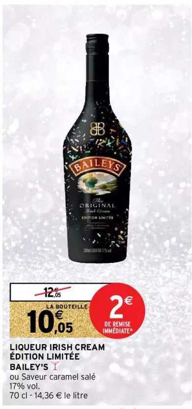 liqueur irish cream édition limitée bailey's