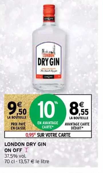 london dry gin on off