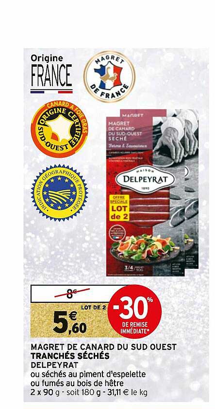 magret de canard du sud ouest tranchés séchés delpeyrat