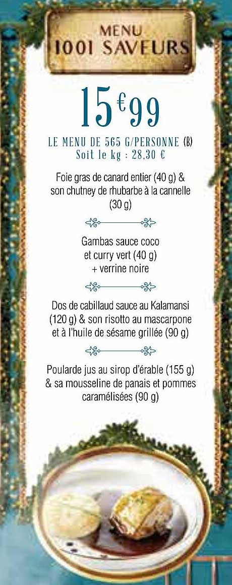 Menu 1001 Saveurs