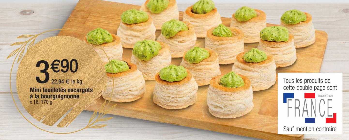 mini feuilletés escargots à la bourguignonne