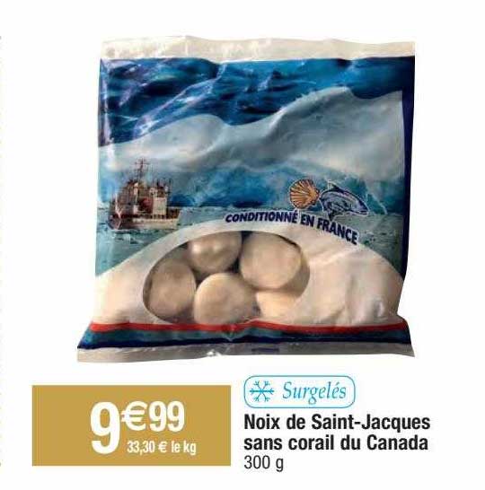 noix de saint-jacques sans corail du canada