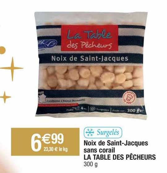 noix de saint-jacques sans corail la table des pêcheurs