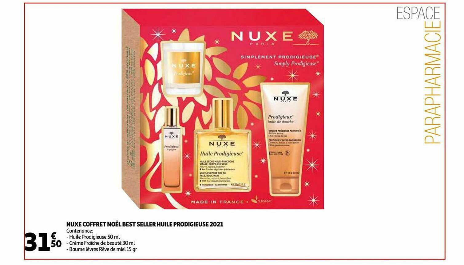 Nuxe Coffret Noël Best Seller Huile Prodigieuse 2021