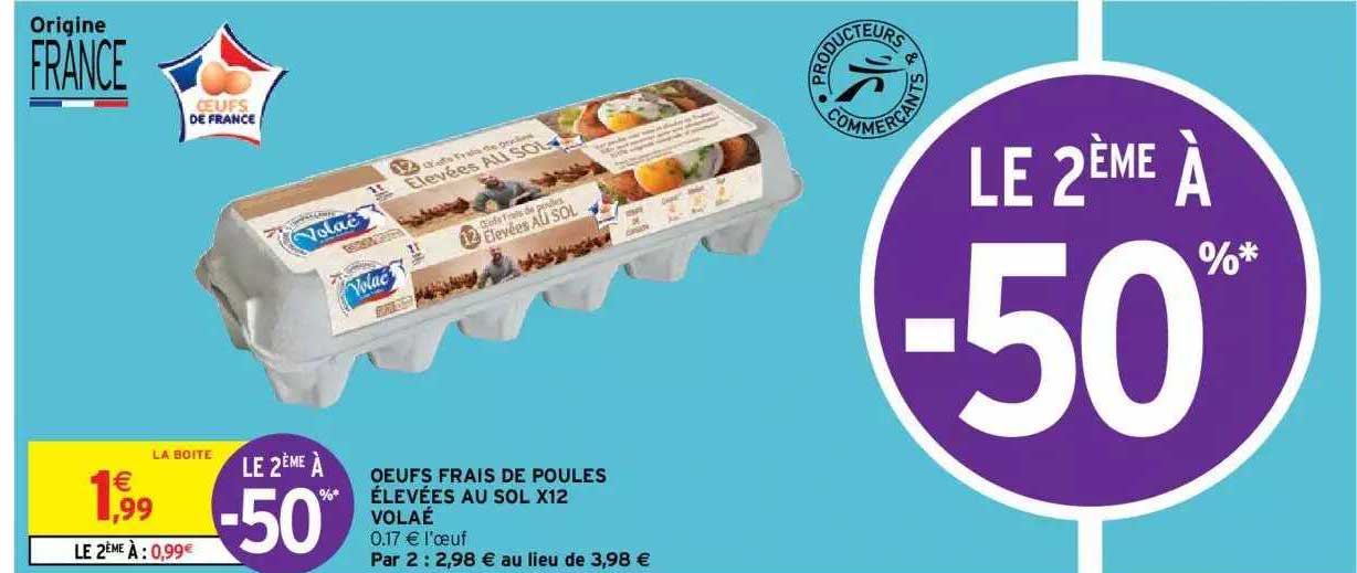 oeufs frais de poules élevées au sol x12 volaé