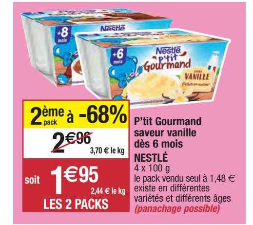 P'tit Gourmand Saveur Vanille Dès 6 Mois Nestlé