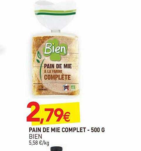 pain de mie complets bien - 500 g