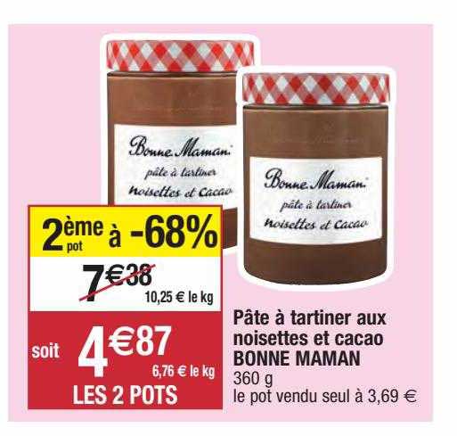 pâte à tartiner aux noisettes et cacao bonne maman