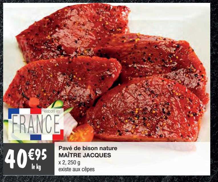 Pavé De Bison Nature Maître Jacques