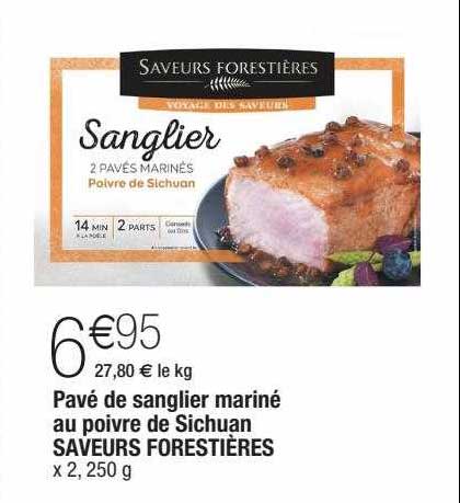 pavé de sanglier mariné au poivre de sichuan saveurs forestières