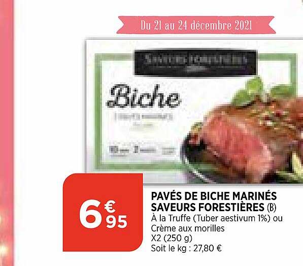 pavés de biche marinés saveurs forestières