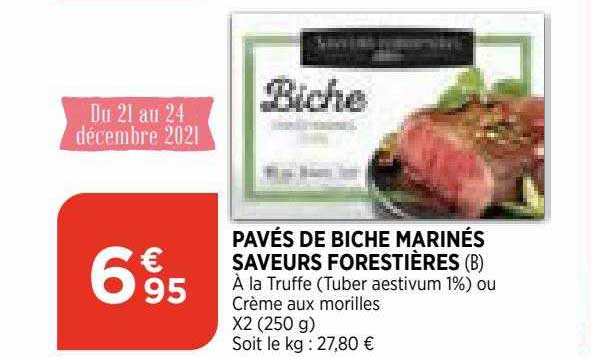 pavés de biche marinés saveurs forestières