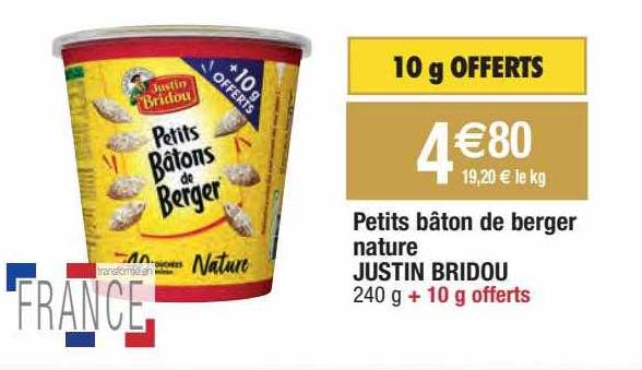 petits bâton de berger nature justin bridou