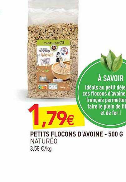 petits flocons d'avoine naturéo - 500 g