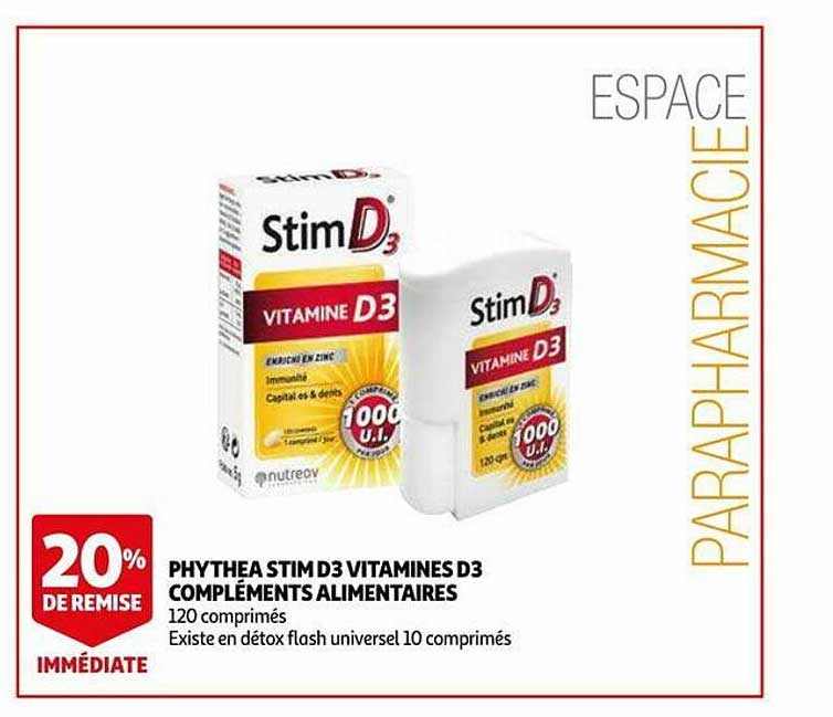 phythea stim d3 vitamines d3 compléments alimentaires