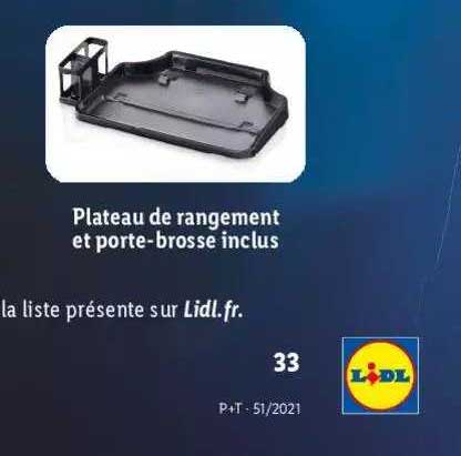 plateau de rangement et porte-brosse inclus