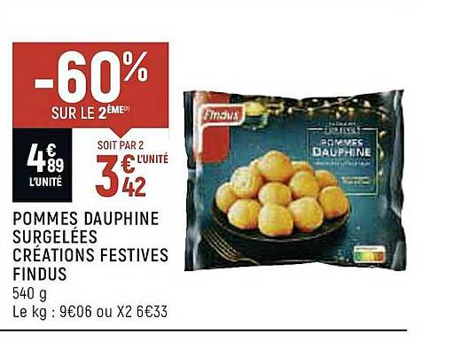 pommes daphine surgelées créations festives findus