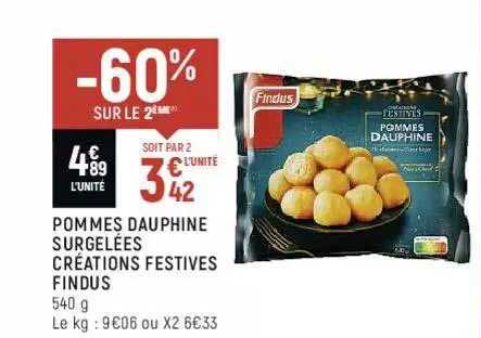 pommes dauphine surgelées créations festives findus