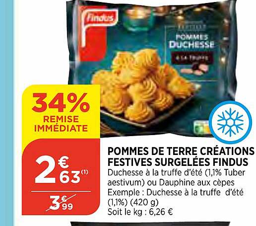 pommes de terre créations festives surgelées findus