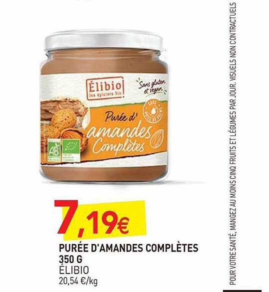 purée d'amandes complètes élibio - 350 g