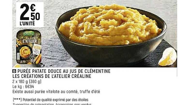 purée patate douce au jus de clémentine les créations de l'atelier créaline