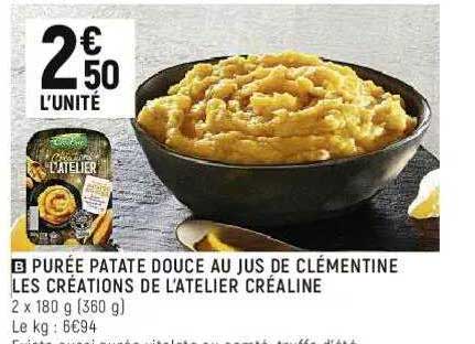 purée patate douce au jus de clémentine les créations de l'atelier créaline