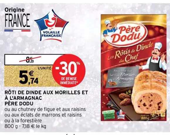 rôti de dinde aux morilles et à l'armagnac père dodu