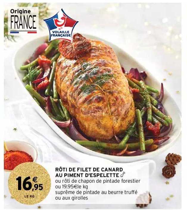 rôti de filet de canard au piment d'espelette