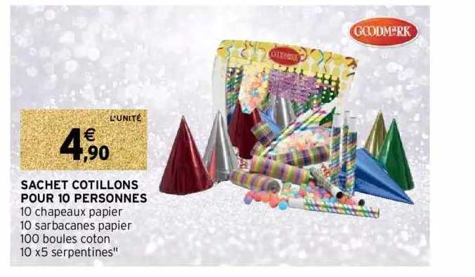 sachet cotillons pour 10 personnes