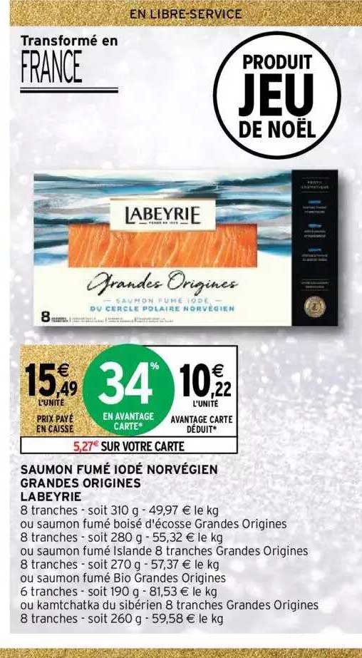 saumon fumé iodé norvégien grandes origines labeyrie
