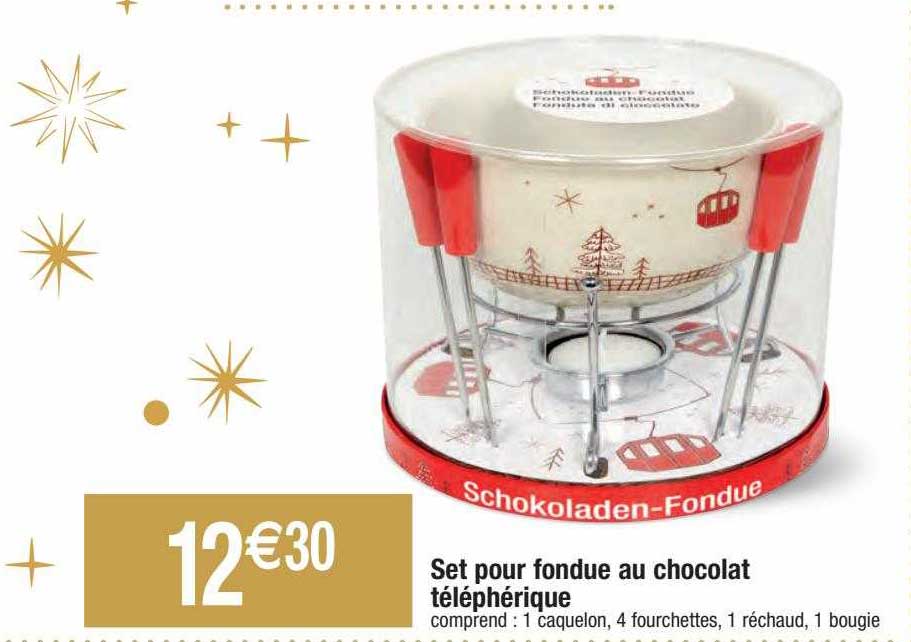 set pour fondue au chocolat téléphérique