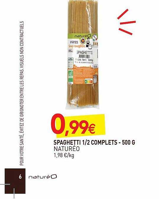 Spaghetti 1-2 Complets  Naturéo - 500 G