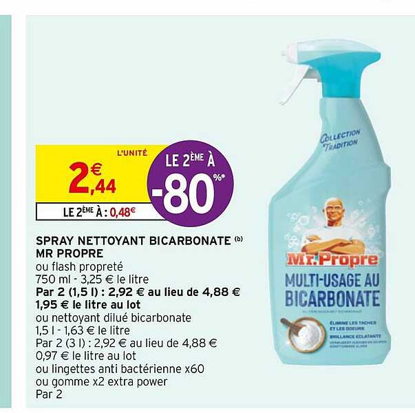 spray nettoyant bicarbonate mr propre