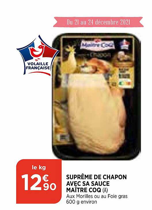 suprême de chapon avec sa sauce maître coq
