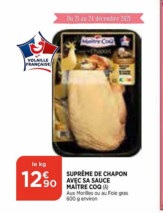 suprême de chapon avec sa sauce maître coq