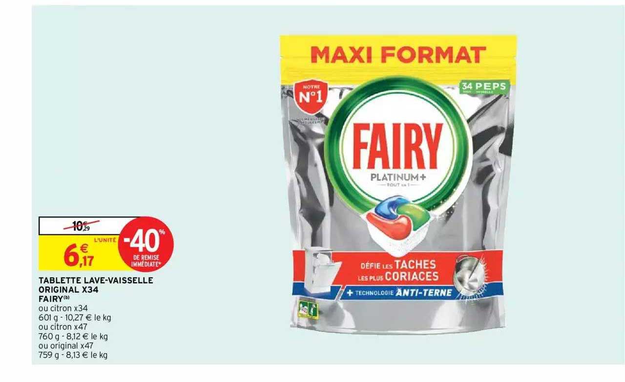 tablette lave-vaisselle original x34 fairy