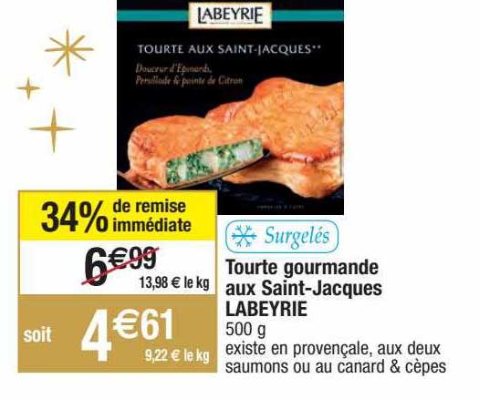 tourte gourmande aux saint-jacques labeyrie