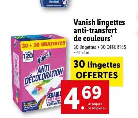 Vanish Lingettes Anti-transfert De Couleurs