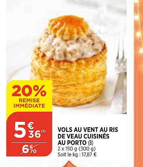 vols au vent au ris de veau cuisinés au porto