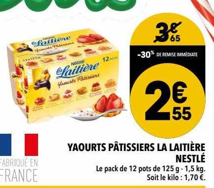 yaourts pâtissiers la laitière nestlé