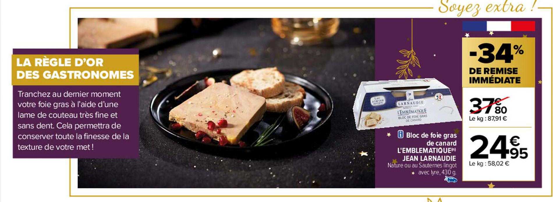 Bloc De Foie Gras De Canard L'emblématique Jean Larnaudie