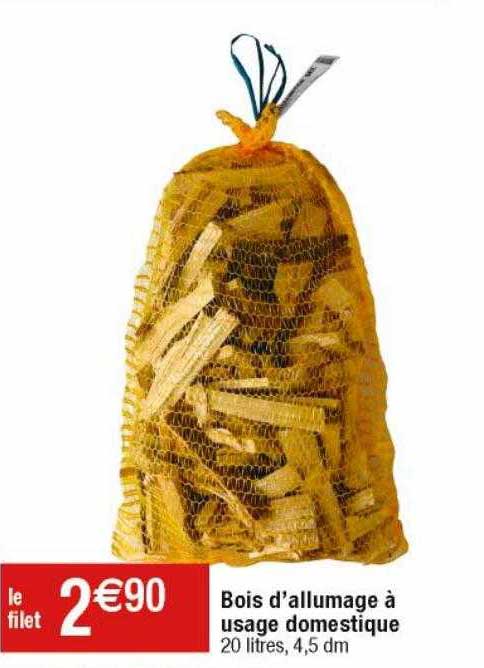 bois d'allumage à usage domestique